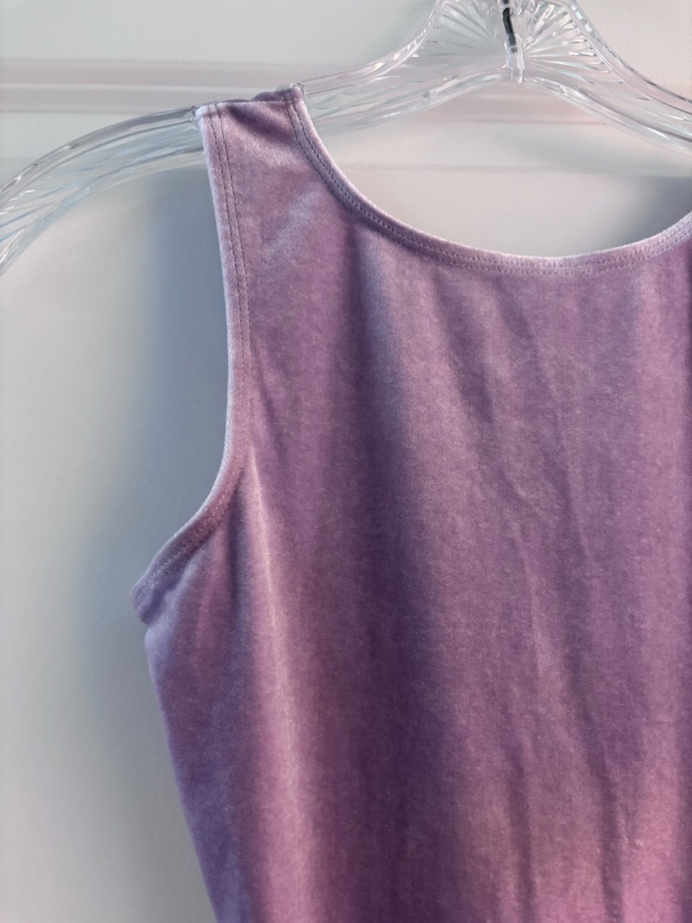 Danskin Lavender Velvet Scoop Neck Tank girls Large - gymnastic leotard